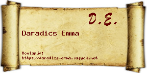 Daradics Emma névjegykártya